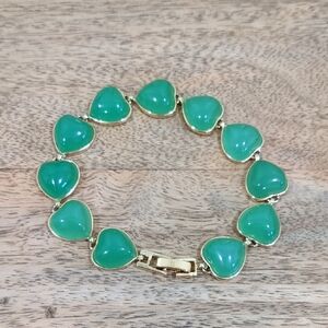 Green Jadeite Heart Bracelet